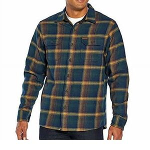 Orvis Men’s Blue Multi Plaid Big Bear Heavyweight Double Brushed Flannel XXL